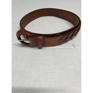 Braided Brown Leather Belt Raplh